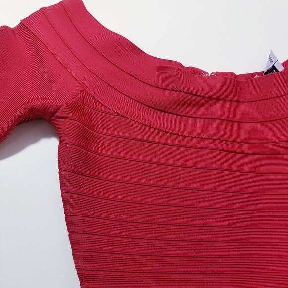 Herve Leger Candice Red Lipstick Dress Bodycon - Picture 10 of 14